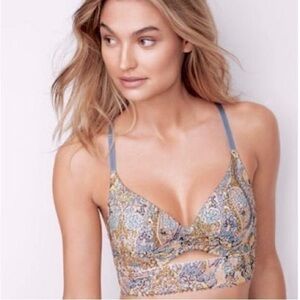 Victoria's Secret Floral Print Lace Wireless Padded Bra live show listing